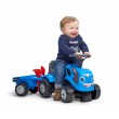 Бебешки трактор с ремарке, гребло и лопатка – син, снимка 3