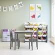 Детска Дървена Маса с 2 Столчета, Комплект  за Учене, Рисуване, Игра, Хранене - Сиво, снимка 7