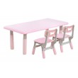 Детска голяма маса с два стола, розова, снимка 1