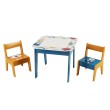 Детска Маса с 2 Столчета, Комплект - Двустранна, за Рисуване и за Редене на Конструктори тип LEGO - , снимка 2