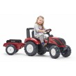 Детски трактор Valtra с ремарке и педали – червен, снимка 4