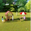 Комплект детска дървена пейка с маса за игра на открито, снимка 2