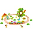 Tooky Toy, Джурасик парк - дървено влакче с релси и динозаври, 40 части, снимка 1