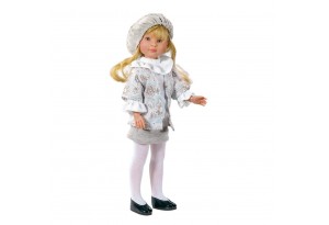 Asi, Кукла Силия, с палтенце на цветя и барета, 30 см