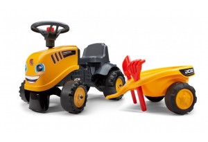 Бебешки трактор с ремарке, гребло и лопатка – жълт