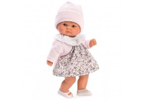 Bomboncin, Кукла-бебе Чикита, с розовa жилетка и рокля на цветя