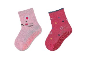 Чорапи ABS нехлъзгащо стъпало AIR, мишка, звезди, Sterntaler - 2 чифта - 23/24 / 2-3 г.