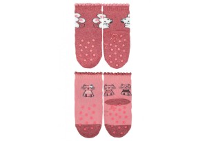 Чорапки за пълзене със стопери за момиче - 2 чифта, Sterntaler - 19/20 / 12-18 м.
