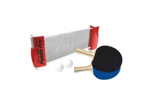 CROSS, Комплект за тенис на маса с две хилки, топчета и мрежа, Woodyland