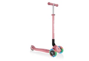 Детска сгъваема тротинетка със светещи колела PRIMO FOLDABLE PLUS LIGHTS – пастелно розовa