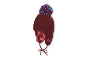 Детска зимна шапка за момиче в бордо, Sterntaler - 45 см. / 6-9 м.