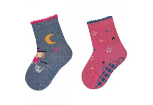 Детски  ABS чорапи със силиконови стопери, за момиче, Sterntaler - 2 чифта - 19/20 / 12-18 м.