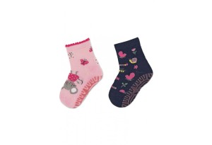 Детски чорапи със силиконова подметка с мишле 2 чифта - 17/18 / 6-12 м.