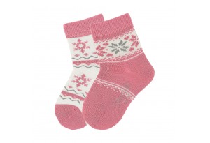 Детски вълнени чорапи за момиче от мерино - 2 чифта 