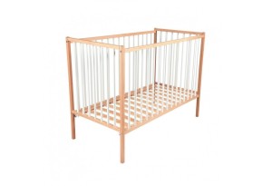 Детско дървено легло Remi (60х120 см), натур - бял