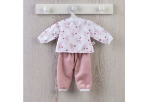 Дрехи за кукла, Розова пижама със слончета, 43 см