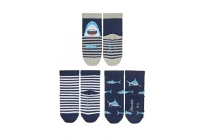 Комплект детски чорапи за момче Sterntaler- 3 чифта, с акули