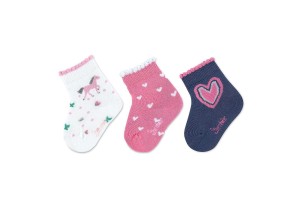 Комплект детски чорапи за момиче - 3 чифта, Sterntaler - 13/14 / 0-4 м.