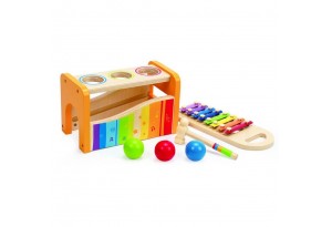 Комплект лира, ксилофон и разноцветни топки HAPE H0305, Многоцветен