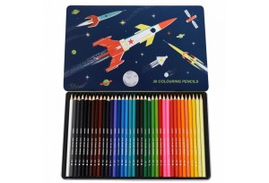 Комплект цветни моливи - 36 цвята - Космическа ера