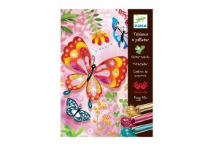 Djeco - Комплект за оцветяване с брокат Пеперуди
