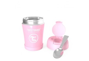 Контейнер за храна от неръждаема стомана Twistshake 6+ месеца розов