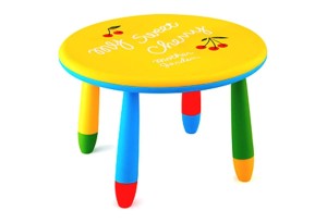 Кръгла детска маса в жълт цвят
