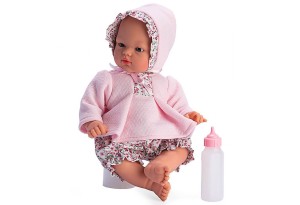 Кукла бебе Коке, розово костюмче с качулка