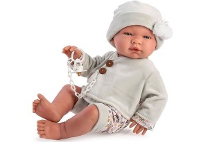 Кукла бебе, Пабло, с жилетка и шапка с помпони