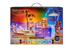 Кукла Rainbow High Fashion - Плажен клуб и басейн с промяна на цвета