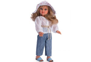 Кукла Сабрина, с дънков панталон и бяла блуза