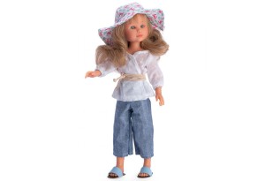 Кукла Силия, с дънков панталон и лятна шапка