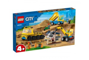 LEGO City Great Vehicles 60391 - Строителни камиони и кран с разбиваща топка