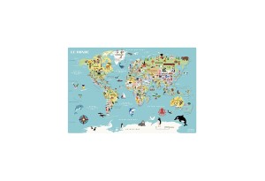 Магнитна карта на света на английски език