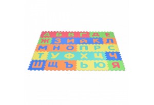 Мек пъзел-килим Moni Toys, Кирилица (А-Я), 30 елемента, многоцветен