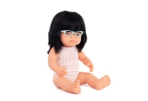 Miniland Кукла момиче 38см с черна коса и очила (в плик) - 11709