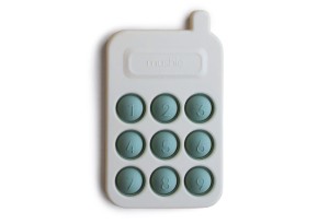 Mushie Силиконова играчка телефон, Cambridge Blue