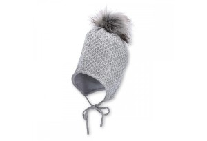 Плетена зимна шапка в сиво, Sterntaler - 49 см. / 12-18 м.