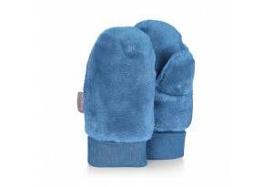 Плюшени детски ръкавици с едно пръстче в син цвят