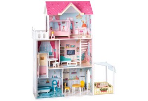 Розова къща за кукли, с асансьор, Малибу, нов дизайн