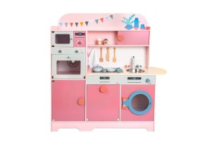 Small Foot Кухня за игра, 100 x 29 x 100 cm, розова