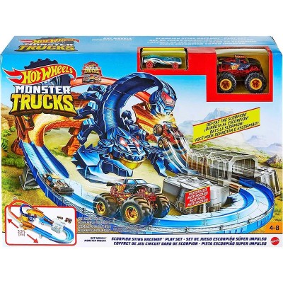 Детска писта Mattel Hot Wheels Monster Truck Scorpion Sting, с две коли