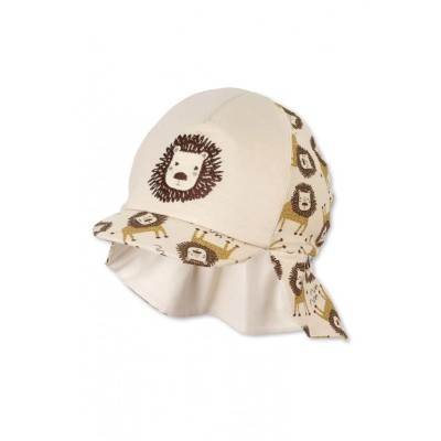 Детска шапка с платка на врата и принт на лъв , UV50+, Sterntaler - 49 см. / 12-18 м.