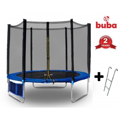 Buba - Детски батут с мрежа и стълба - 10 ft. (305 см)