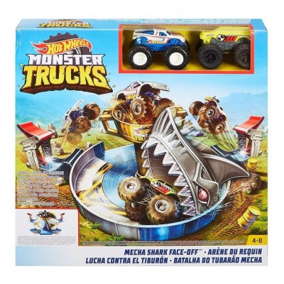 Hot Wheels - Игрален комплект Aкулата, с 2 големи бъгита Monster