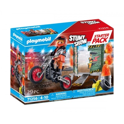 Playmobil - Стартов пакет: Каскадьорско шоу мотор с пожарна стена